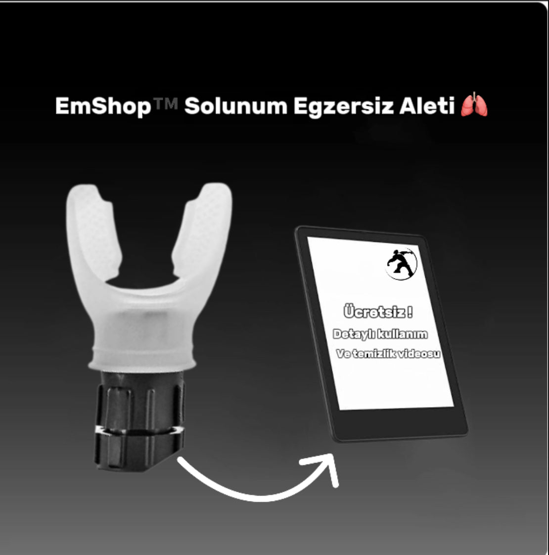 EmShop™ Solunum Egzersizi + Ücretsiz kullanım rehberi (Beyaz)