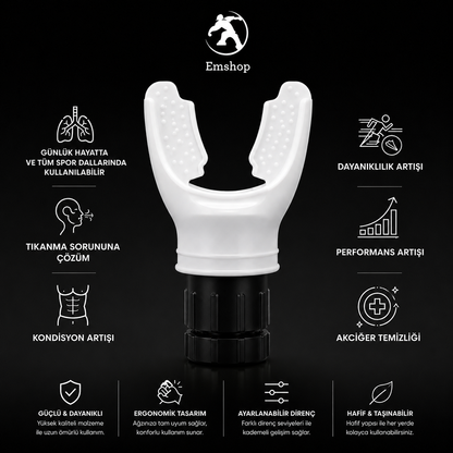EmShop™ Solunum Eğitmeni + Ücretsiz kullanım rehberi (Beyaz)