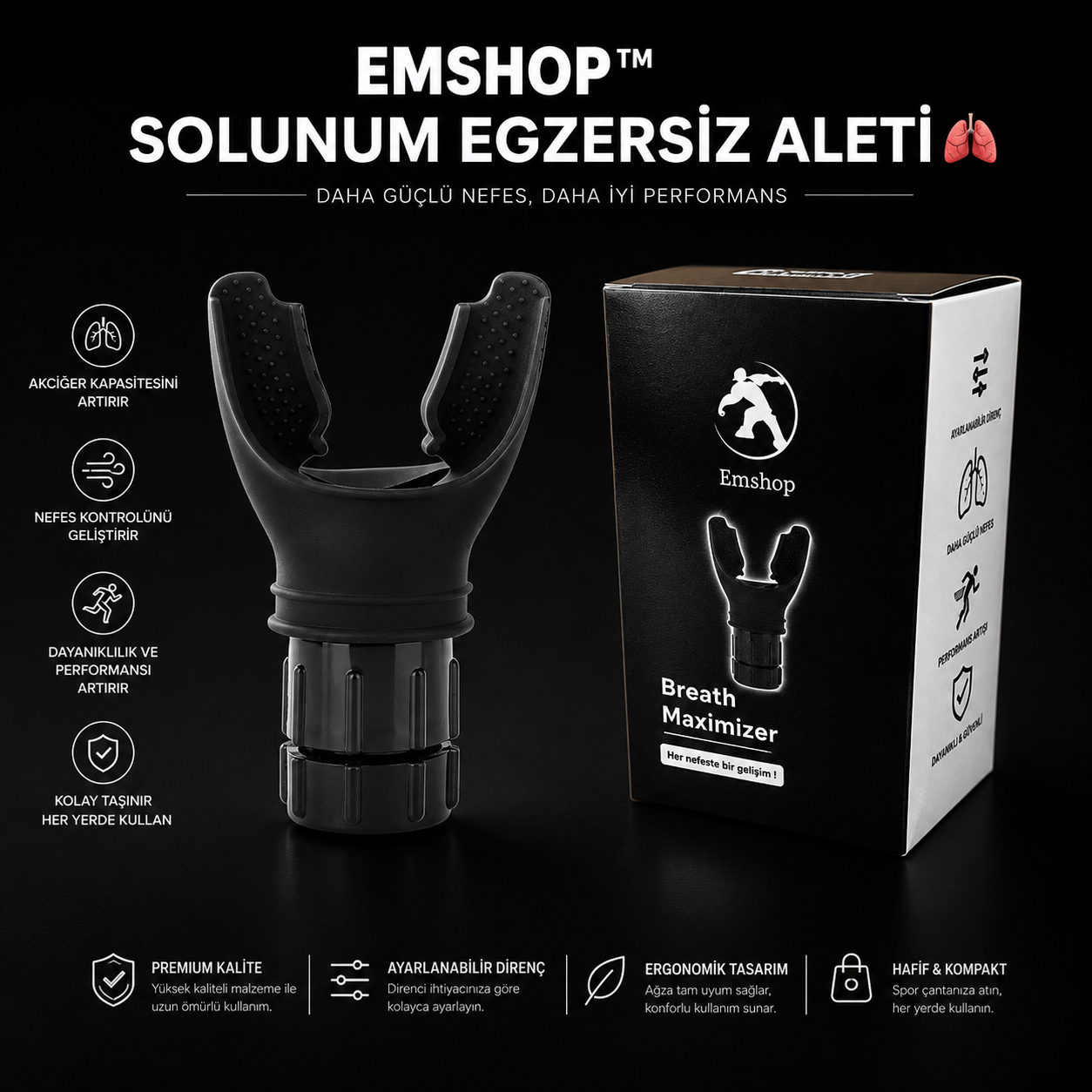 EmShop™ Solunum Eğitmeni + Ücretsiz kullanım rehberi
