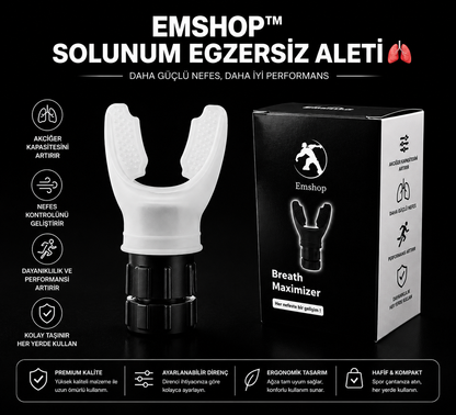 EmShop™ Solunum Eğitmeni + Ücretsiz kullanım rehberi (Beyaz)